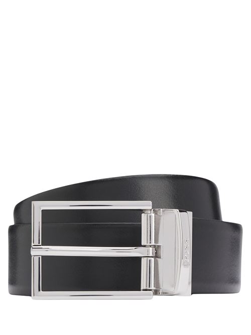 Cintura reversibile in pelle nera/blu Hugo Boss | 50537112004